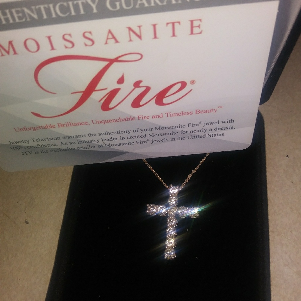 Charles Winston Moissanite Fire Cross